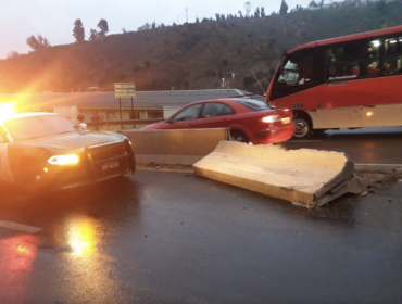 Intensa llovizna provoca accidentes de tránsito y congestión en diversos puntos del Gran Valparaíso