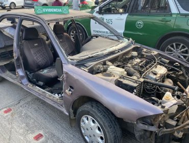 Sorprenden a tres sujetos desmantelando un automóvil robado y con drogas en Quilpué