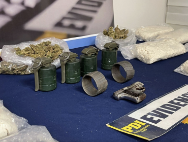 Hasta granadas incautaron en procedimiento anti-drogas en Viña del Mar: un hombre fue detenido
