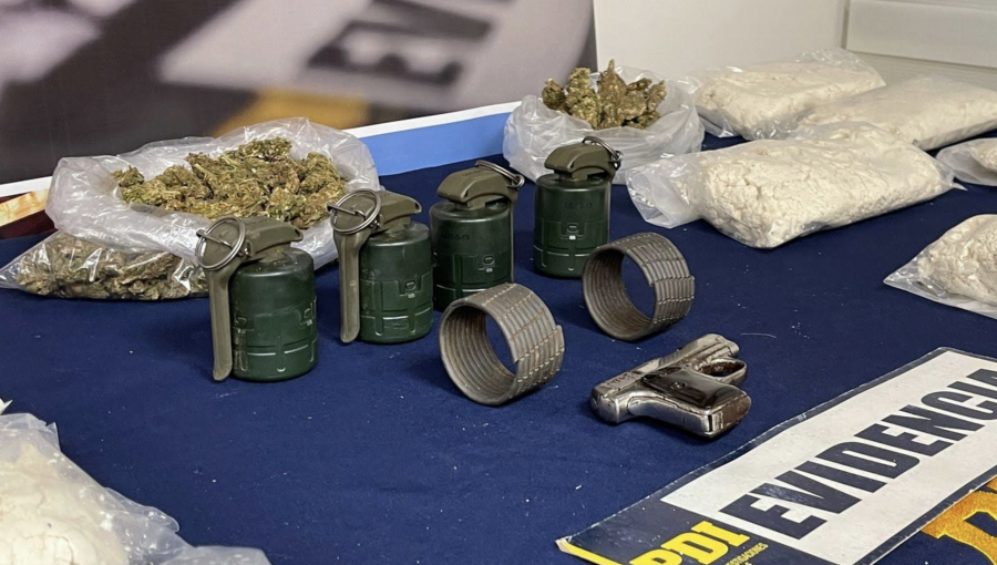 Hasta granadas incautaron en procedimiento anti-drogas en Viña del Mar: un hombre fue detenido