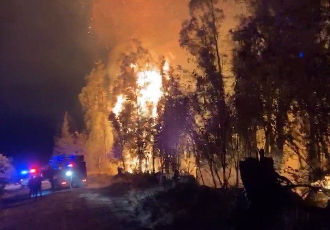 Declaran Alerta Roja para Romeral por incendio forestal cercano a sectores poblados