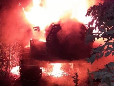 Ataque incendiario en predio forestal deja al menos dos maquinarias destruidas en Los Álamos