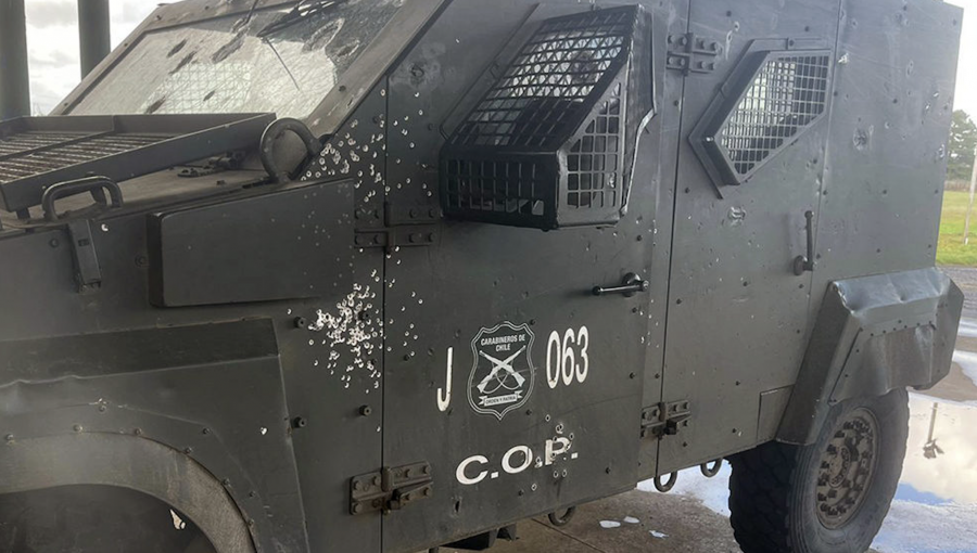 A balazos atacan a carro blindado de Carabineros que realizaba un patrullaje en Ercilla