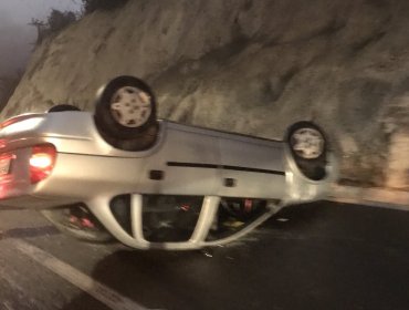 Alta congestión vehicular en ruta Las Palmas por accidente de tránsito: vehículo terminó volcado en puente El Quiteño