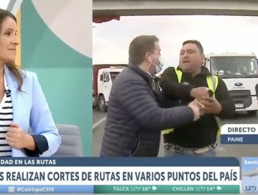 Periodista de Chilevisión fue agredido en transmisión en vivo desde el paro de camioneros: “Es algo inentendible”