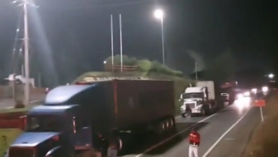 Camioneros se desligan de acuerdo con el Gobierno y se toman la ruta en Nacimiento: sólo autorizan paso de vehículos de emergencia