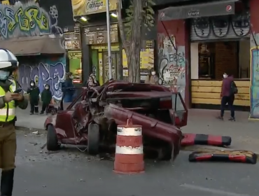 Un choque múltiple dejó lesionados y atochamiento de tránsito en Santiago