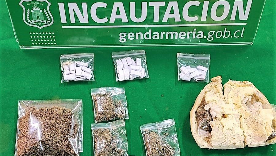 Decomisan más de 40 dosis de marihuana que fueron ingresadas en un sándwich a la cárcel de Quillota