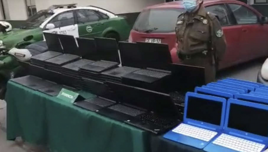 En Santiago logran recuperar más de 70 computadores que fueron robados desde una escuela de Collipulli