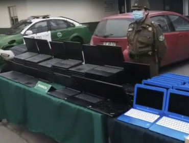 En Santiago logran recuperar más de 70 computadores que fueron robados desde una escuela de Collipulli