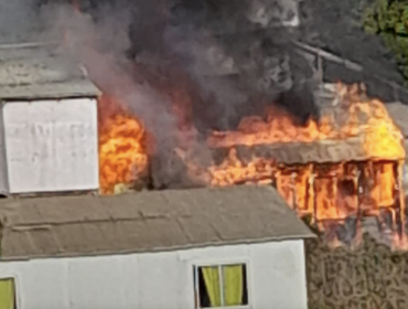 Tres viviendas afectadas por incendio en la parte alta de Viña del Mar: al menos tres moradores están siendo rescatados