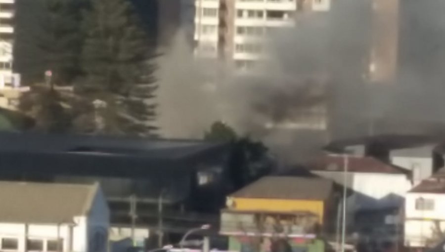 Incendio en botillería del centro de Viña del Mar moviliza a diversas unidades de Bomberos
