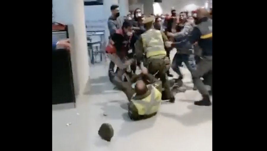 Denuncia por pasajeros en estado de ebriedad termina en riña y feroces agresiones a carabineros en el aeropuerto de Iquique