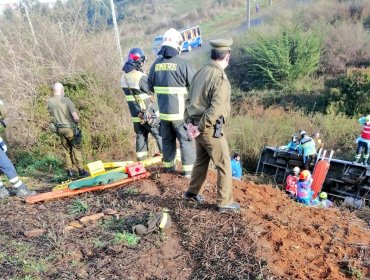 Microbús desbarrancó en Talcahuano dejando al menos 6 heridos