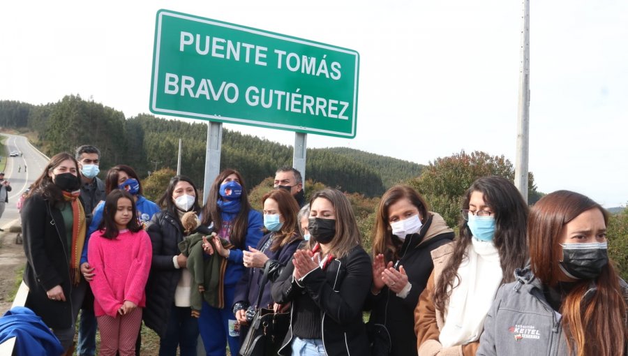 Puente de Arauco es rebautizado como «Tomás Bravo», en honor a niño que fue hallado sin vida tras dos semanas de búsqueda