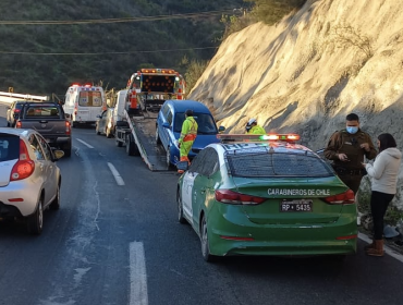 Con lesiones leves resulta conductora que protagonizó accidente de tránsito en la ruta Las Palmas de Viña del Mar