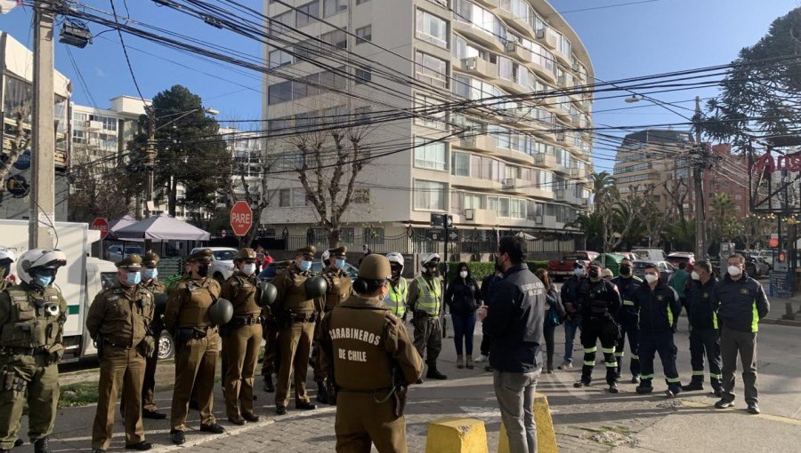 Masivo operativo policial-municipal en el barrio Poniente de Viña del Mar: hubo labores preventivas y de fiscalización