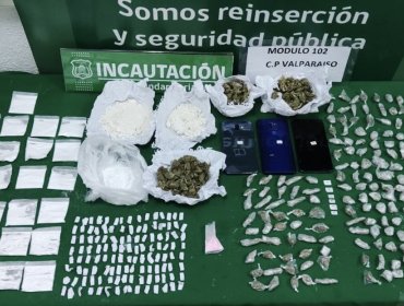 Tusi, marihuana, pasta base y cocaína: Decomisan medio kilo de drogas al interior de una celda de la cárcel de Valparaíso