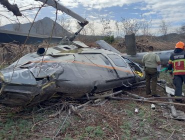Tragedia al interior de la región de Valparaíso: Piloto de helicóptero muere tras capotar en predio agrícola de San Esteban