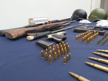 Denuncia de vecinos fue clave para detener a sujeto que mantenía una importante cantidad de armas, municiones y drogas en Quillota