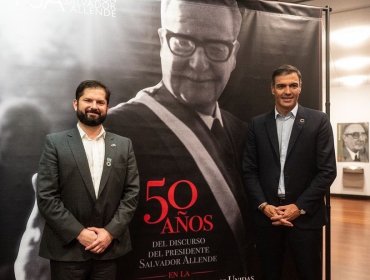 Presidente Boric junto a su par de España conmemoraron el 50 aniversario del discurso de Allende ante la ONU