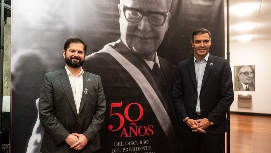 Presidente Boric junto a su par de España conmemoraron el 50 aniversario del discurso de Allende ante la ONU