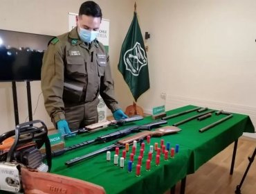 Allanamiento en comunidad mapuche de Collipull dejó cuatro detenidos: se incautó armas de fuegos y municiones