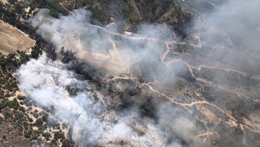 35 hectáreas ha consumido el incendio forestal en el sector Hualcapo de Hijuelas: se mantiene la Alerta Roja