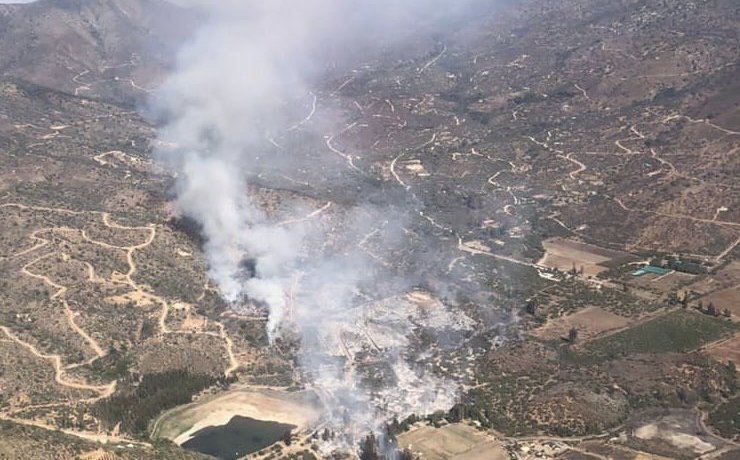 Sin avance y con actividad de baja intensidad se encuentra el incendio forestal en Hijuelas: 36 hectáreas han sido consumidas