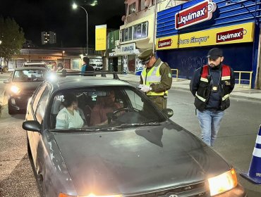 Controles vehiculares en Quilpué permiten detener a tres personas que conducían bajo la influencia del alcohol