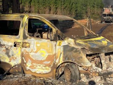 Ataque incendiario consumió dos maquinarias y una camioneta forestal en Galvarino