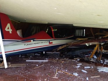 Avioneta de Halcones de la FACh cayó al interior de un colegio en Chillán