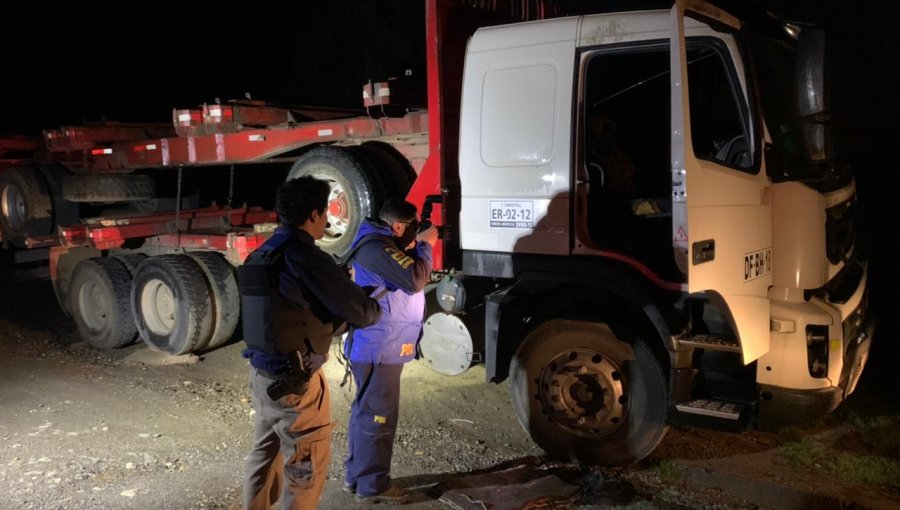 La Araucanía: Desconocidos quemaron camión que estaba estacionado en Purén