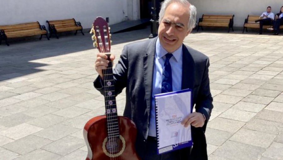 ¿El tiro por la culata? Chahuán es blanco de críticas tras llegar a La Moneda con irónico regalo a Boric: "Otra cosa es con guitarra"