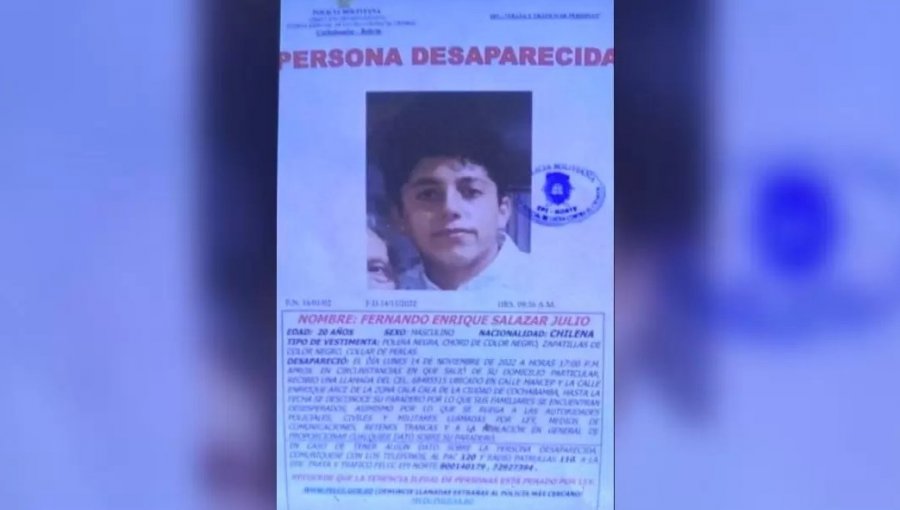 Denuncian secuestro de estudiante chileno en Bolivia: Captores estarían solicitando US$150 mil por el rescate
