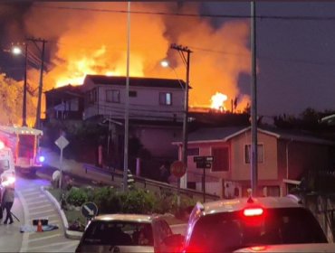 Onemi declara Alerta Roja por incendio en Tomé que ya arrasó con al menos 7 casas