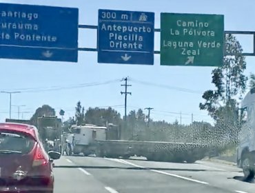 Paro indefinido de camioneros en la región de Valparaíso: alta congestión en la ruta 68 y acceso a Placilla bloqueado por transportistas