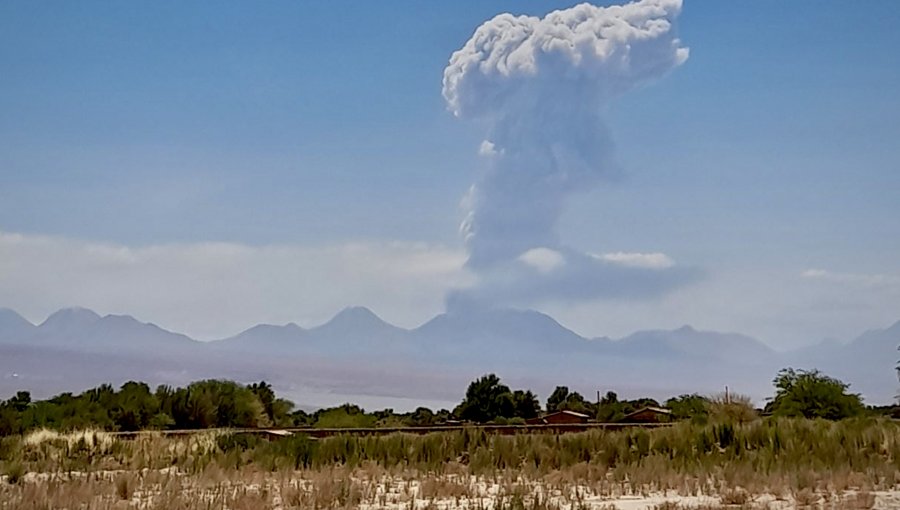 Volcán Láscar presenta pulso eruptivo y moviliza a las autoridades de la región de Antofagasta