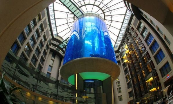 Gigantesco acuario con un millón de litros de agua y 1.500 peces estalló en un hotel en Berlín