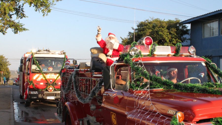 Bomberos de Concón realizará tradicional caravana con el Viejo Pascuero este viernes 23 de diciembre