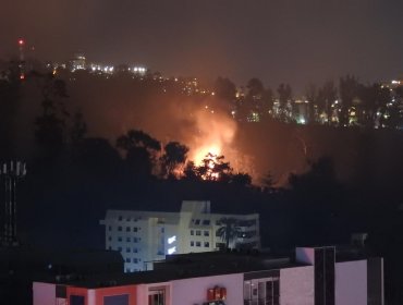 Dependencias de la Quinta Vergara en peligro por incendio en Viña del Mar: Carabineros combate el fuego con carro lanzaagua