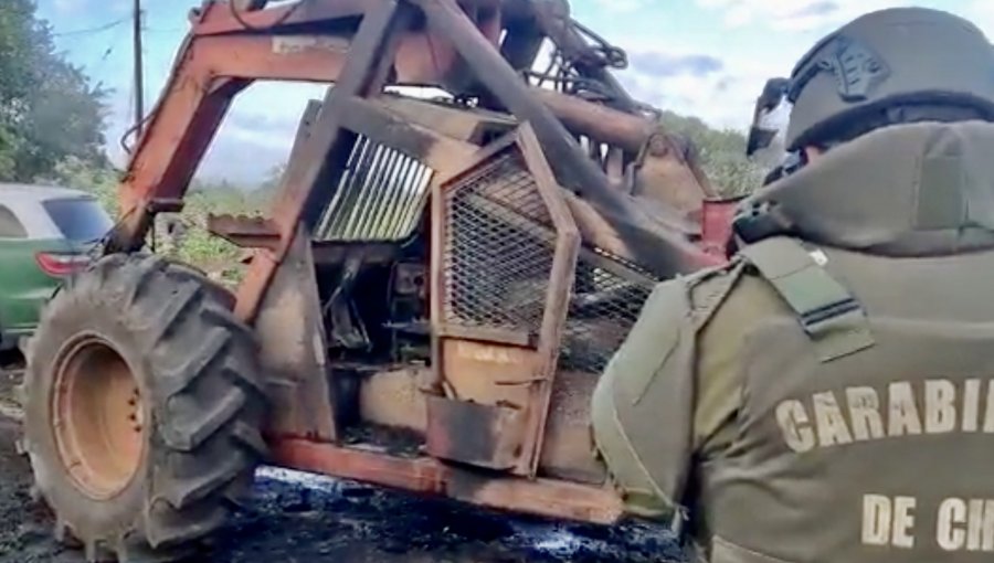 Antisociales quemaron cuatro máquinas agrícolas en fundo de Padre Las Casas