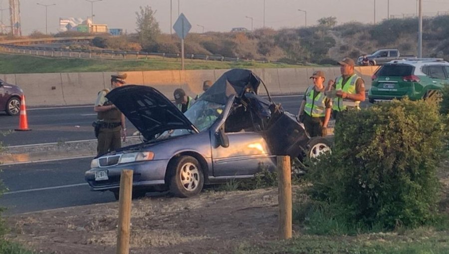 Accidente de tránsito en la ruta San Antonio - Santiago deja dos fallecidos a la altura de Maipú