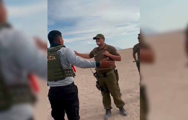 Policias peruanos encaran a Carabineros de Arica y los acusan de permitir el paso de extranjeros sin documentos a su territorio