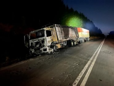 La CAM se adjudicó ataque incendiario contra camión en la ruta que une Traiguén con Los Sauces, en La Araucanía