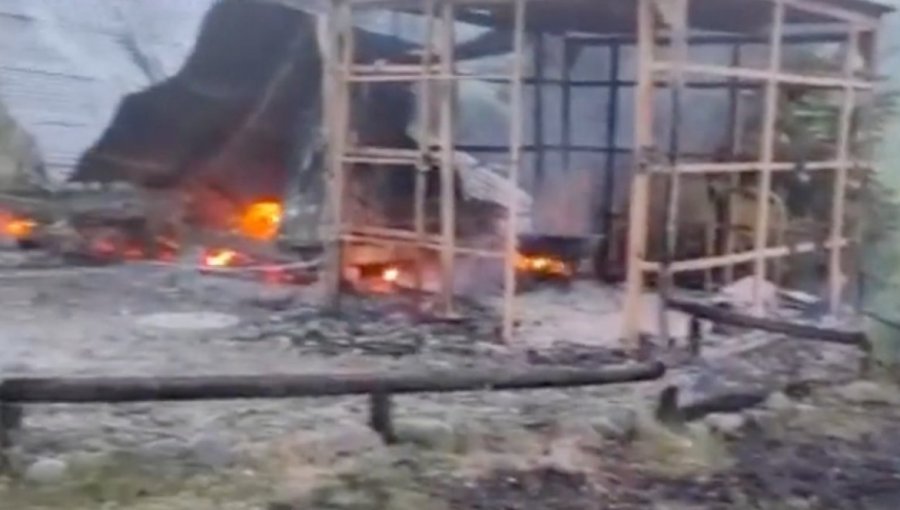 Encapuchados perpetraron ataque incendiario en central hidroeléctrica de Vilcún