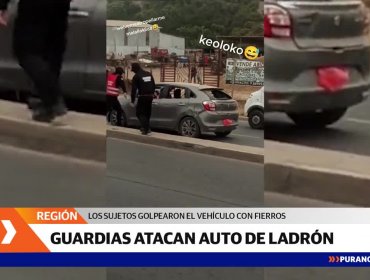 Guardias de seguridad golpearon con fierros el vehículo de un acusado de robar en supermercado de Cartagena