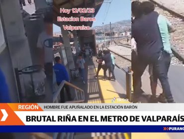 Un hombre apuñalado dejó violenta riña en la estación Barón del Metro Valparaíso