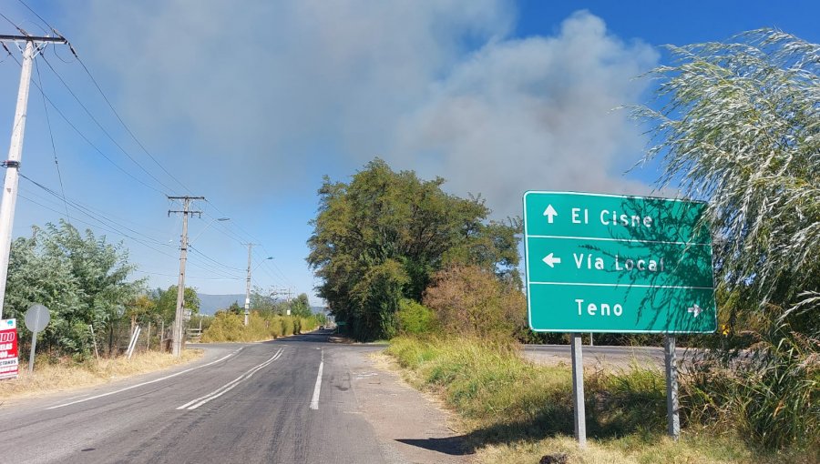 Ordenan evacuar sector poblado de la comuna de Teno ante peligrosidad de incendio forestal