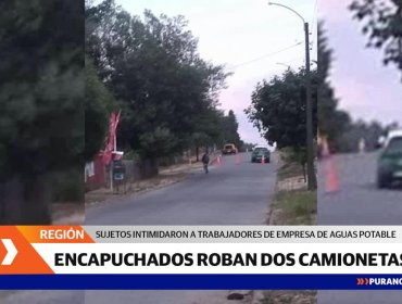 Encapuchados hirieron a un trabajador de Aguas Araucanía y robaron 2 camionetas en Ercilla